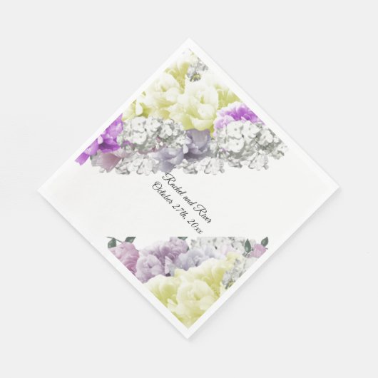 Blumengelbe Hochzeitspapiere Napkins Serviette (Ecke)