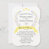Blumengelbe Lila Blume Hochzeitskranz Einladung (Vorderseite)