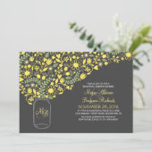 Blumengelbe Maske Glas niedliche Probe Abendessen Einladung (Stehend Vorderseite)