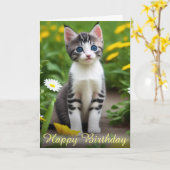 Blumengelbe Sereine Meadow Kitten Card Karte (Gelbe Blume)