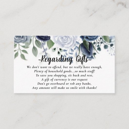 Blumengeld über Geschenke Brautparty Fund Karten (Vorderseite)