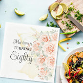 Blumengemälde 80. Geburtstag Serviette