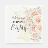 Blumengemälde 80. Geburtstag Serviette (Vorderseite)