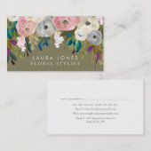 Blumengemälde Floristischer Stylist Business Cards Terminkarte (Vorne/Hinten)