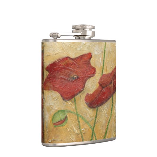 Blumengemälde mit sichtbarem Pinselstrich Flachmann (Rechts)