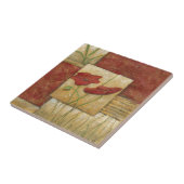 Blumengemälde mit sichtbarem Pinselstrich Fliese (Seite)