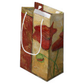 Blumengemälde mit sichtbarem Pinselstrich Kleine Geschenktüte (Rückseite Schrägansicht)