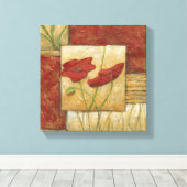 Blumengemälde mit sichtbarem Pinselstrich Leinwanddruck (Insitu (Holzboden))