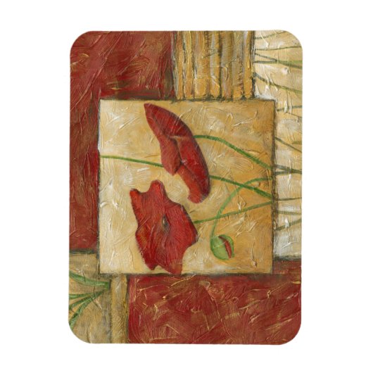 Blumengemälde mit sichtbarem Pinselstrich Magnet (Vertikal)