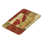 Blumengemälde mit sichtbarem Pinselstrich Magnet (Linke Seite)