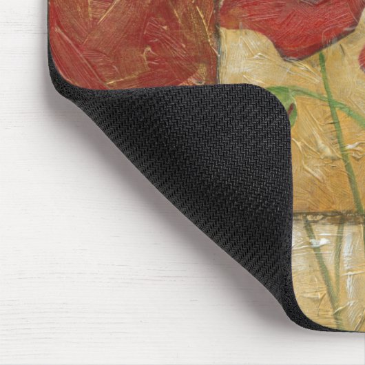 Blumengemälde mit sichtbarem Pinselstrich Mousepad (Ecke)