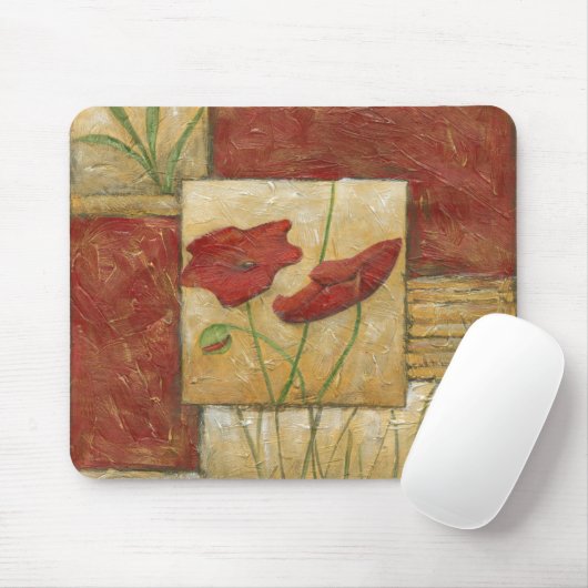Blumengemälde mit sichtbarem Pinselstrich Mousepad (Mit Mouse)