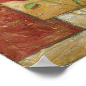 Blumengemälde mit sichtbarem Pinselstrich Poster (Ecke)