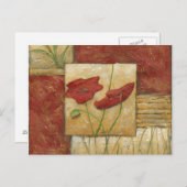 Blumengemälde mit sichtbarem Pinselstrich Postkarte (Vorne/Hinten)