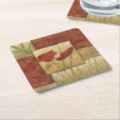 Blumengemälde mit sichtbarem Pinselstrich Rechteckiger Pappuntersetzer (angewinkelt)