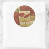 Blumengemälde mit sichtbarem Pinselstrich Runder Aufkleber (Tasche)