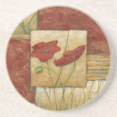 Blumengemälde mit sichtbarem Pinselstrich Sandstein Untersetzer (Vorne)