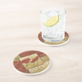 Blumengemälde mit sichtbarem Pinselstrich Sandstein Untersetzer (Seite)