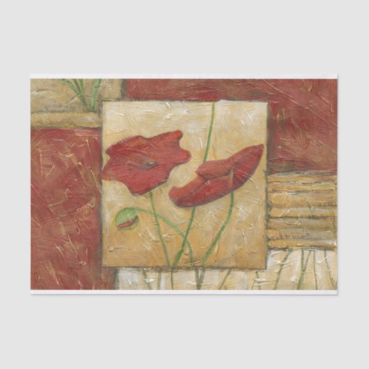 Blumengemälde mit sichtbarem Pinselstrich Seidenpapier (Vorderseite)