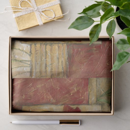 Blumengemälde mit sichtbarem Pinselstrich Seidenpapier (Geschenk)