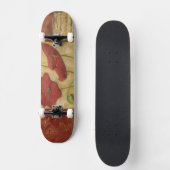 Blumengemälde mit sichtbarem Pinselstrich Skateboard (Vorderseite)
