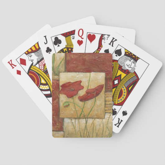 Blumengemälde mit sichtbarem Pinselstrich Spielkarten (Rückseite)