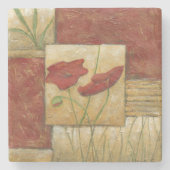 Blumengemälde mit sichtbarem Pinselstrich Steinuntersetzer (Vorderseite)