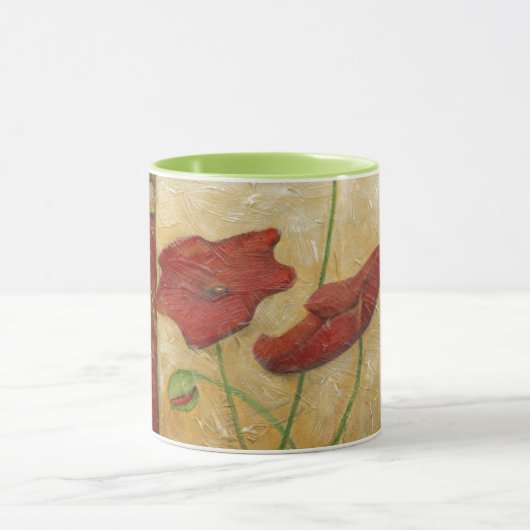 Blumengemälde mit sichtbarem Pinselstrich Tasse (Zentrum)