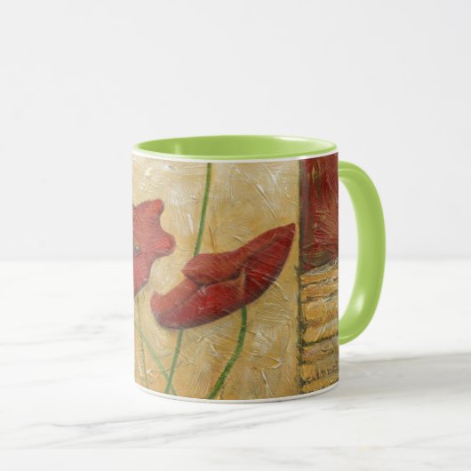 Blumengemälde mit sichtbarem Pinselstrich Tasse (VorderseiteRechts)