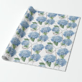 Blumengeometrie - Blaue und weiße Hydrangeas Geschenkpapier (Ungerollt)