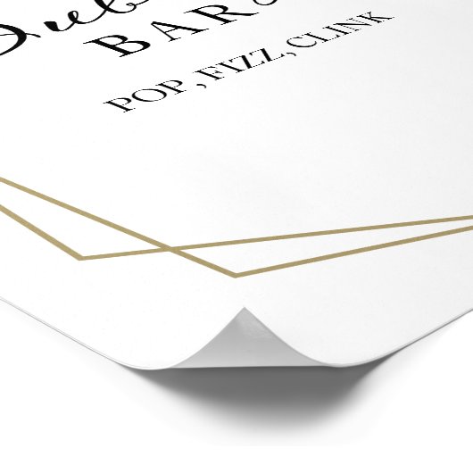 Blumengeometrie-Bubbly-Bar-Pop Fizz Clink-Zeichen Poster (Ecke)