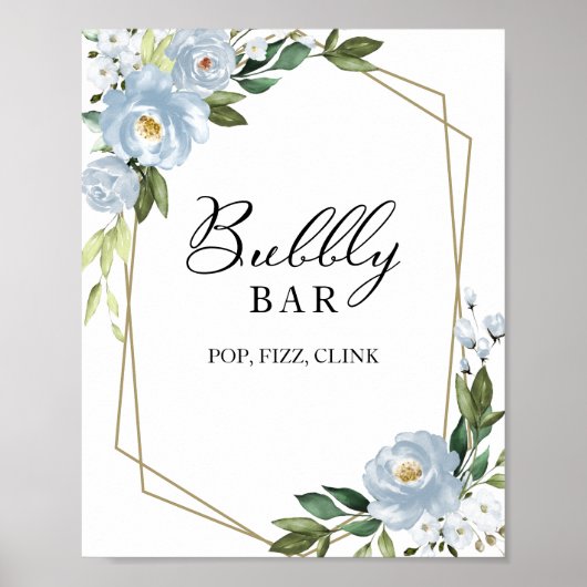 Blumengeometrie-Bubbly-Bar-Pop Fizz Clink-Zeichen Poster (Vorne)