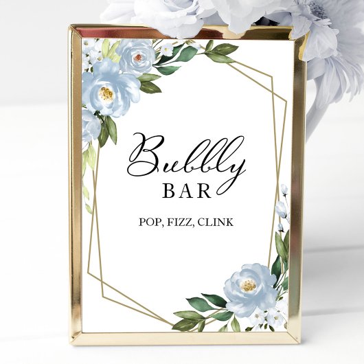 Blumengeometrie-Bubbly-Bar-Pop Fizz Clink-Zeichen Poster