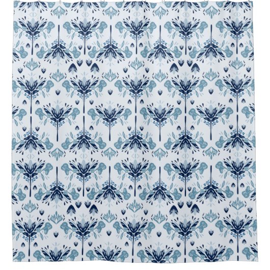 Blumengeometrie Duschvorhang (Vorderseite)