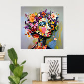 "Blumengeometrie" - Ein botanisches Portrait Poster (Heimbüro)