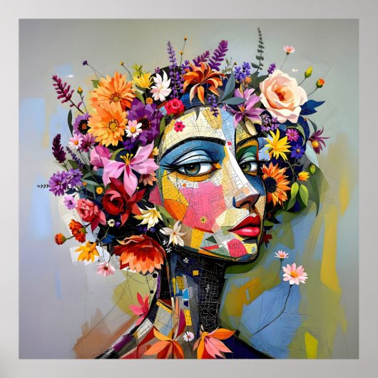 "Blumengeometrie" - Ein botanisches Portrait Poster (Vorne)