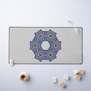 Blumengeometrie-Mandala-Musterdesign Schreibtischunterlage