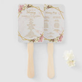 Blumengeometrie-Marble-Gold-Orchid-Hochzeitsprogra Fächer (Vorne und Hinten)