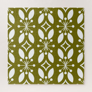 Blumengeometrie: Nahtloses Vintage-Muster. Puzzle