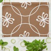 Blumengeometrie: Vintages Kunstmuster. Geschirrtuch (Gefaltet)