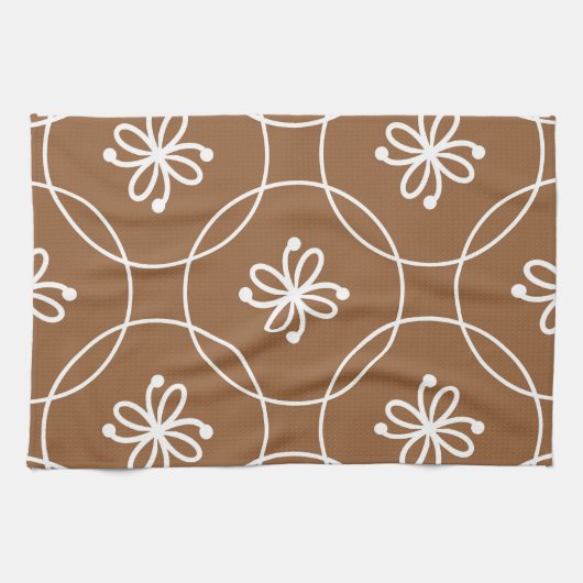 Blumengeometrie: Vintages Kunstmuster. Geschirrtuch (Horizontal)