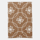 Blumengeometrie: Vintages Kunstmuster. Geschirrtuch (Vertikal)