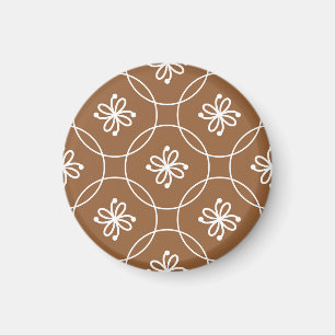 Blumengeometrie: Vintages Kunstmuster. Magnet