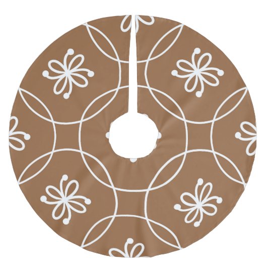 Blumengeometrie: Vintages Kunstmuster. Polyester Weihnachtsbaumdecke (Vorderseite)