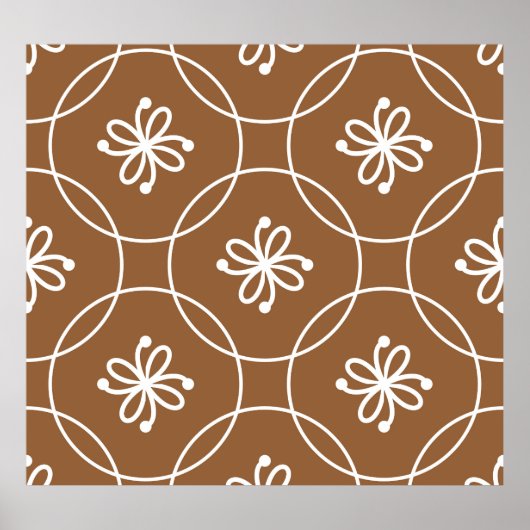 Blumengeometrie: Vintages Kunstmuster. Poster (Vorne)