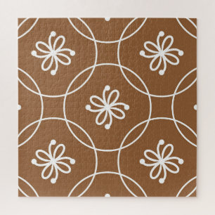 Blumengeometrie: Vintages Kunstmuster. Puzzle