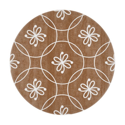 Blumengeometrie: Vintages Kunstmuster. Schneidebrett (Vorderseite)
