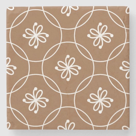 Blumengeometrie: Vintages Kunstmuster. Steinuntersetzer (Vorderseite)