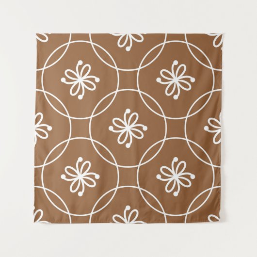 Blumengeometrie: Vintages Kunstmuster. Wandteppich (Vorderseite (Horizontal))