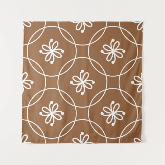 Blumengeometrie: Vintages Kunstmuster. Wandteppich (Vorderseite)